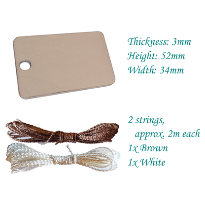 50x Wooden Gift Tag Rectangle Shape