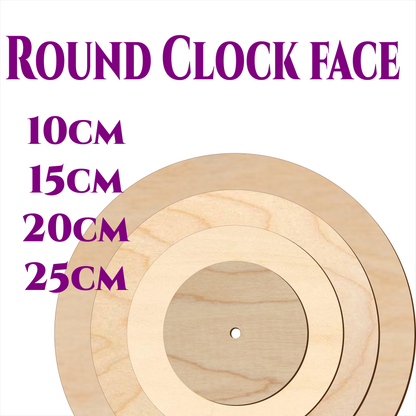 Round Clock Face - size from 10cm to 25cm