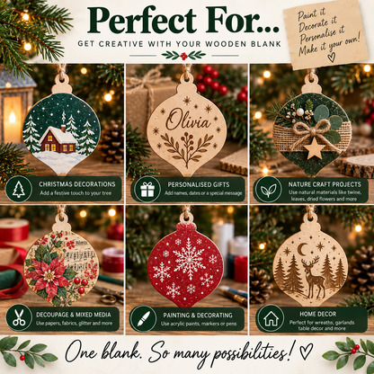 MDF Pointed Christmas Bauble Blank - 2.5cm to 30cm