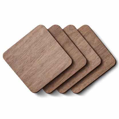 Walnut Plywood Square Coasters 95mm – 3mm Wooden Craft Blanks