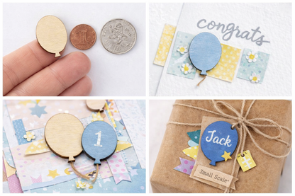 Mini Wooden Balloon Craft Shapes | Birch Plywood Embellishments