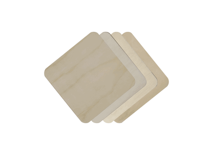 10cm Wooden Unpainted Coaster - Square Round Corner - Set of 4, Craft Art Gift Decoupage