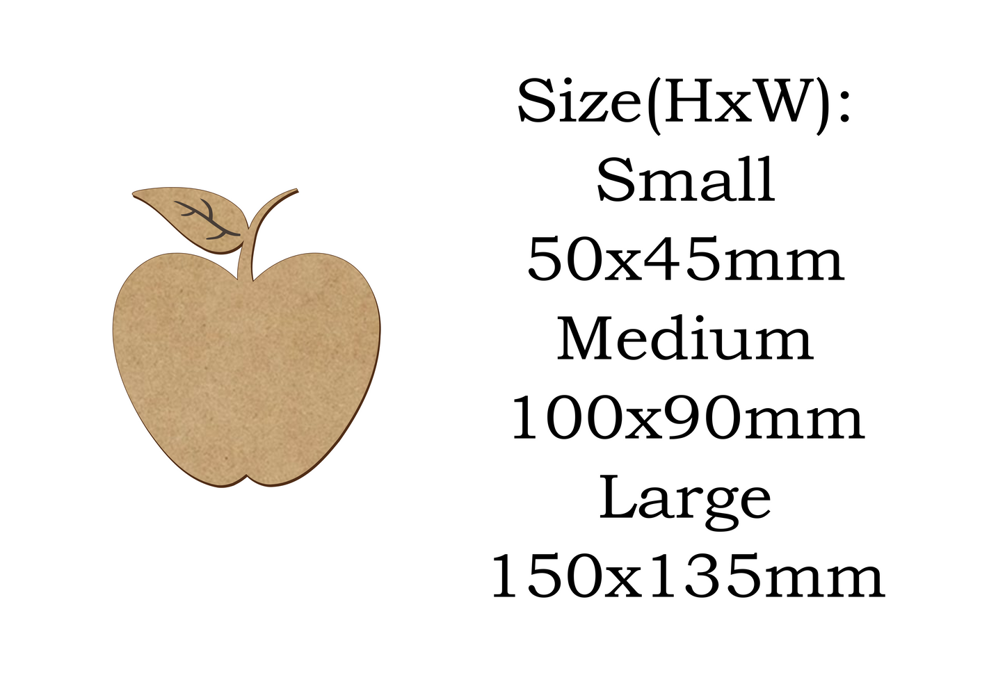 Apple Craft Shape - 3mm MDF