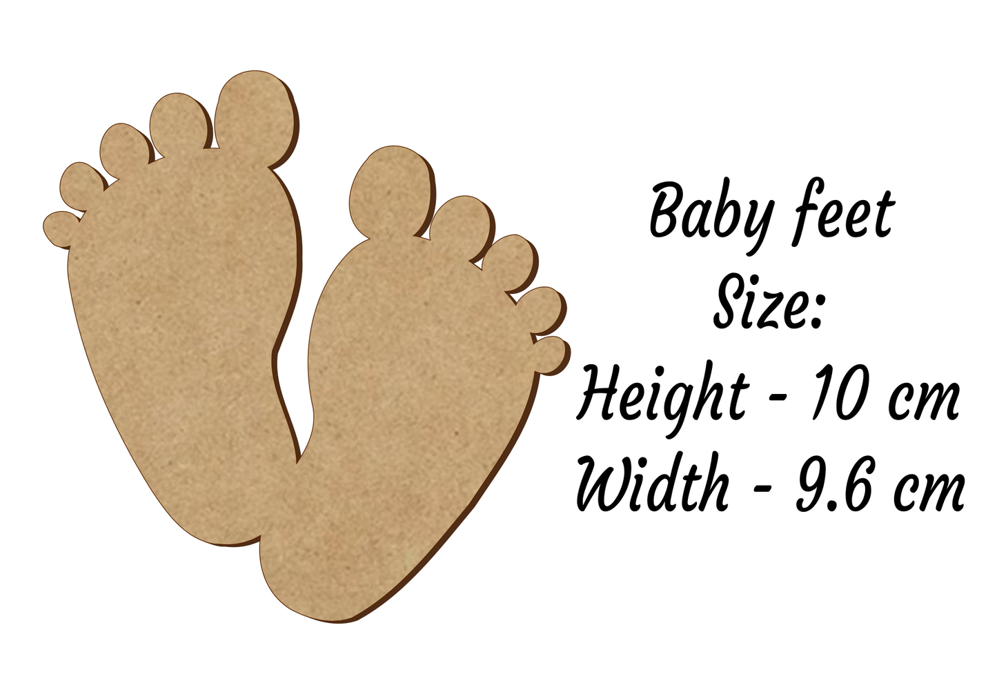 Baby Feet Shapes - Family Birth Card Decoration - 3mm MDF