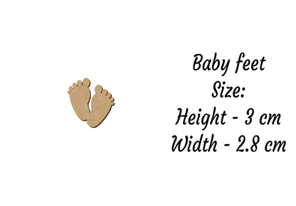 Baby Feet Shapes - Family Birth Card Decoration - 3mm MDF