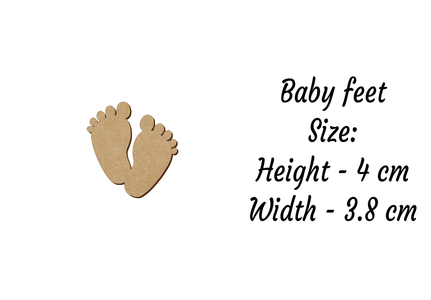 Baby Feet Shapes - Family Birth Card Decoration - 3mm MDF