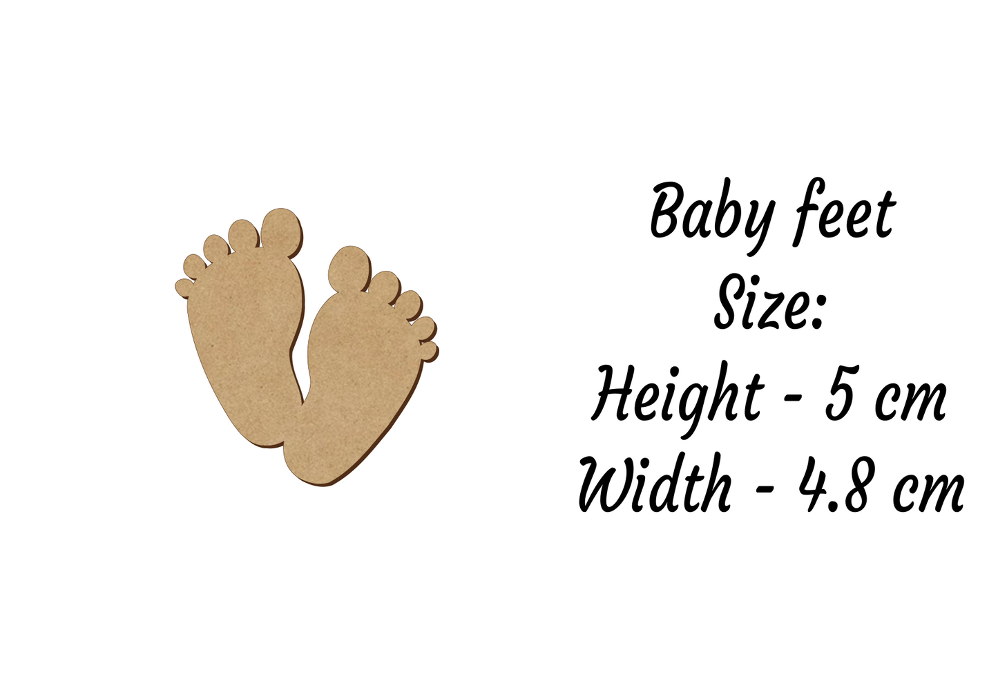 Baby Feet Shapes - Family Birth Card Decoration - 3mm MDF