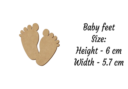 Baby Feet Shapes - Family Birth Card Decoration - 3mm MDF