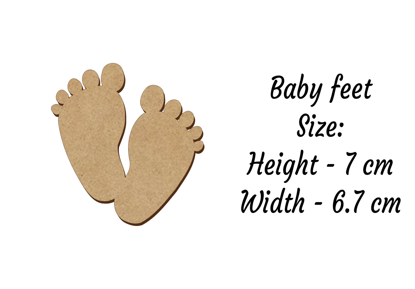 Baby Feet Shapes - Family Birth Card Decoration - 3mm MDF