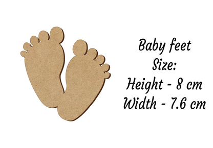 Baby Feet Shapes - Family Birth Card Decoration - 3mm MDF