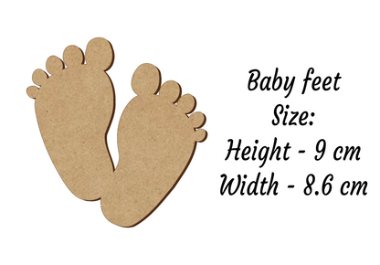 Baby Feet Shapes - Family Birth Card Decoration - 3mm MDF