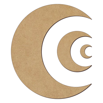 Crescent Moon Shape Card Making or Wall Decor - Many Size - 3mm MDF