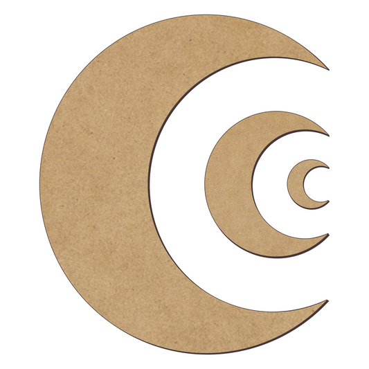 Crescent Moon Shape Card Making or Wall Decor - Many Size - 3mm MDF