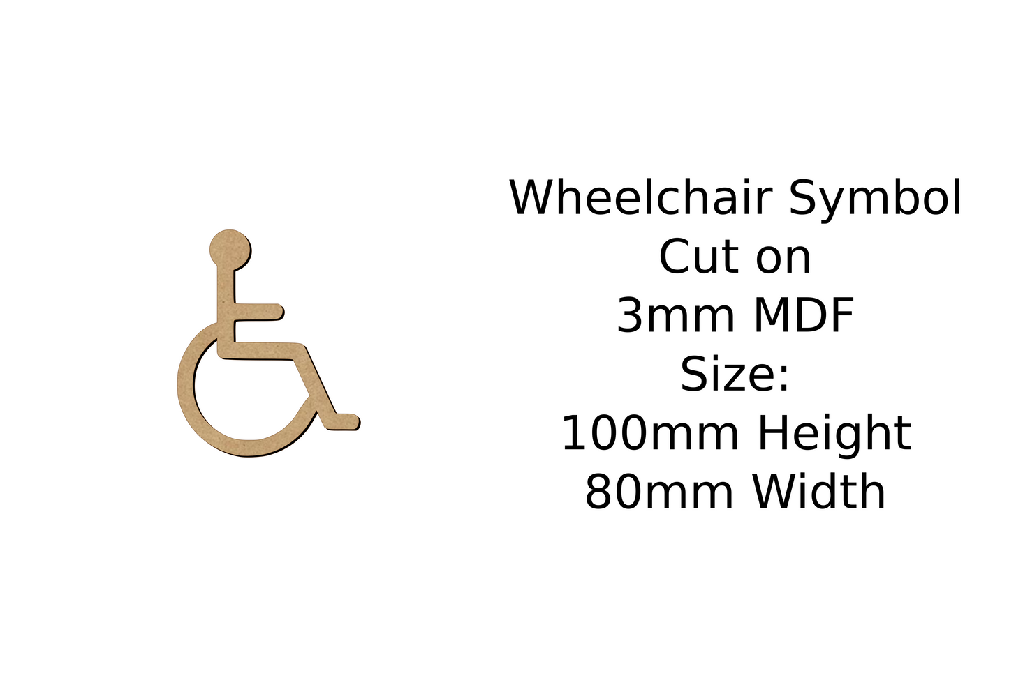 Disability Symbol Wooden Badge Craft Information - 3 Sizes - 3mm MDF