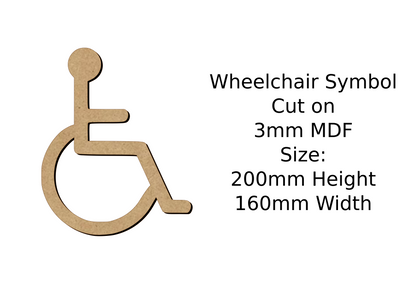 Disability Symbol Wooden Badge Craft Information - 3 Sizes - 3mm MDF