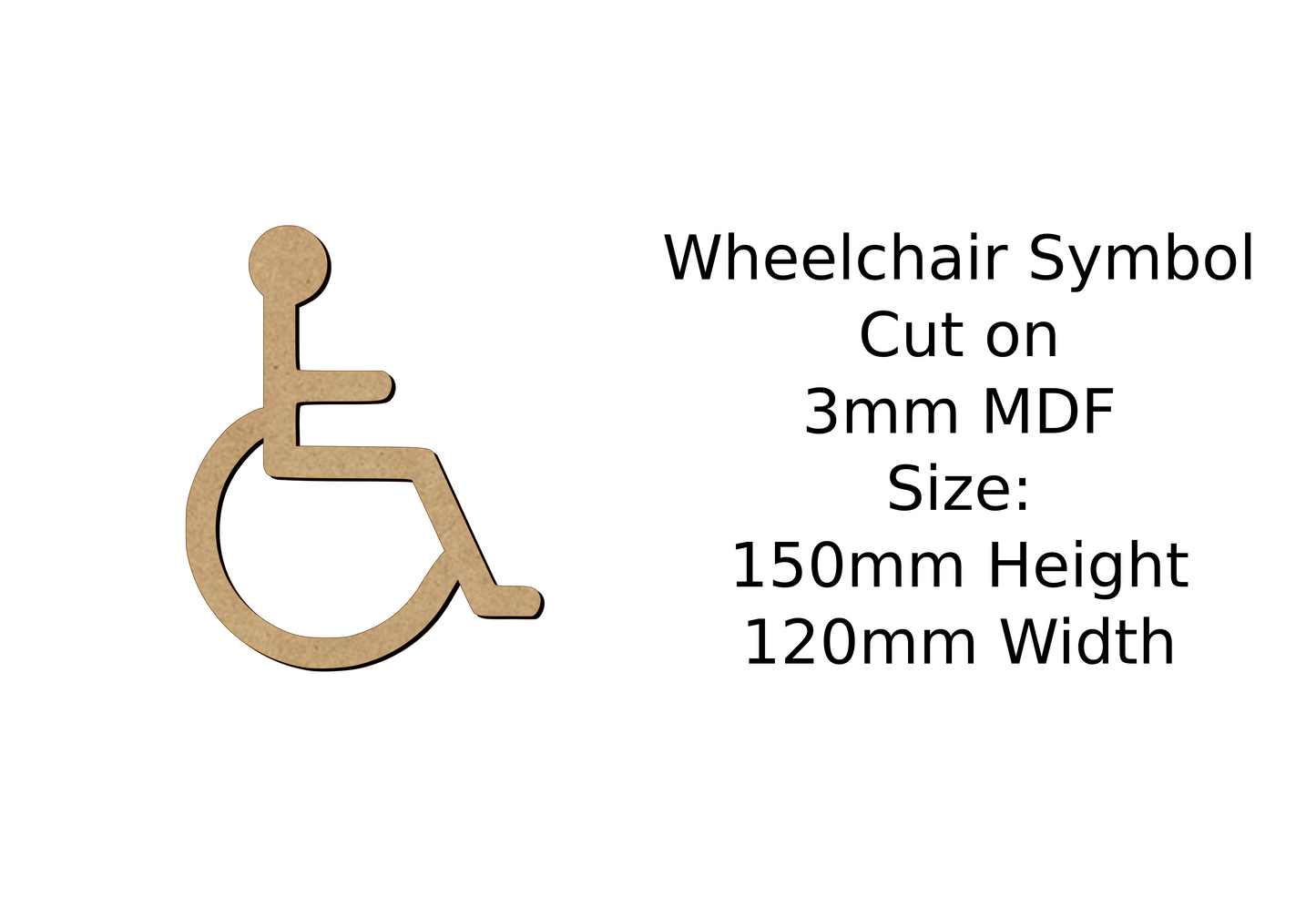 Disability Symbol Wooden Badge Craft Information - 3 Sizes - 3mm MDF