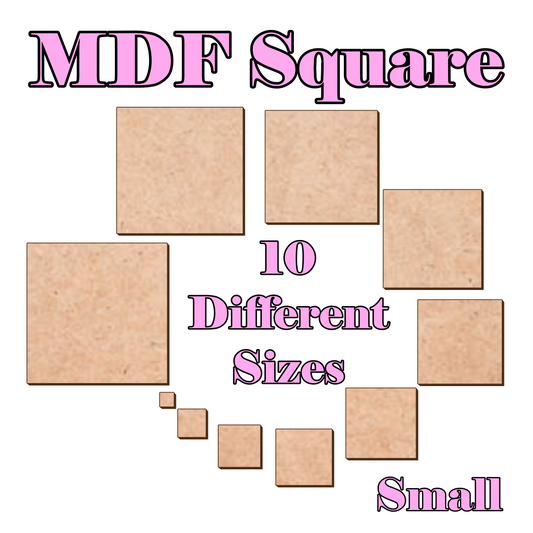 1cm to 10cm Square Shape - 3mm MDF