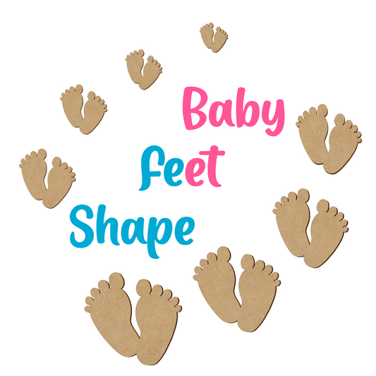 Baby Feet Shapes - Family Birth Card Decoration - 3mm MDF