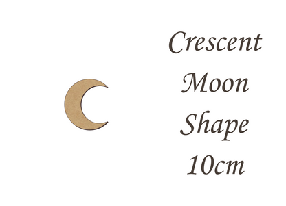 Crescent Moon Shape Card Making or Wall Decor - Many Size - 3mm MDF