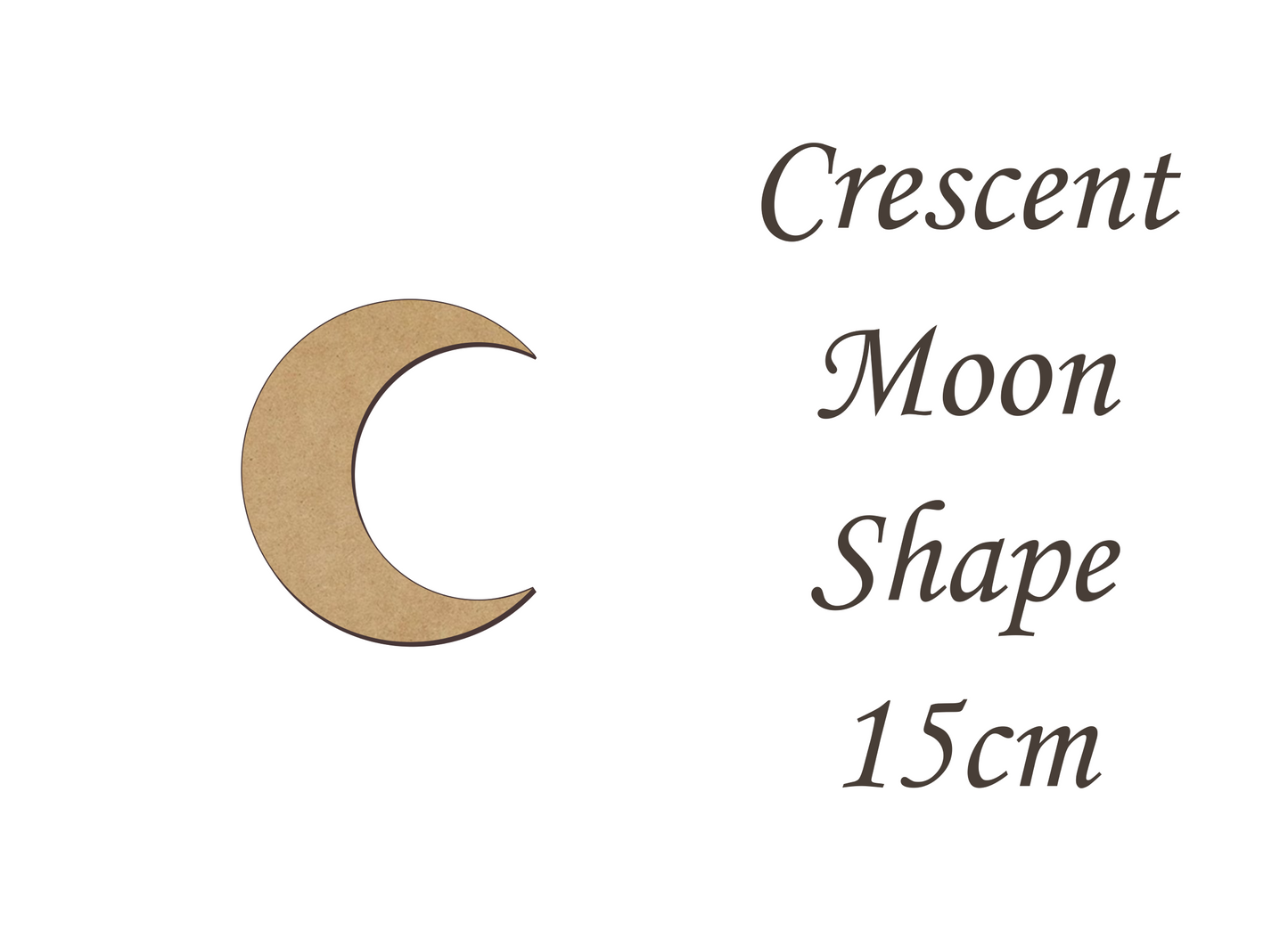 Crescent Moon Shape Card Making or Wall Decor - Many Size - 3mm MDF