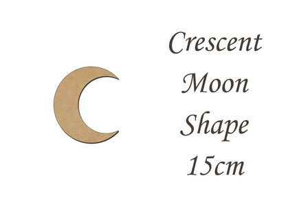 Crescent Moon Shape Card Making or Wall Decor - Many Size - 3mm MDF