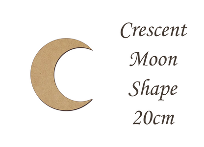 Crescent Moon Shape Card Making or Wall Decor - Many Size - 3mm MDF