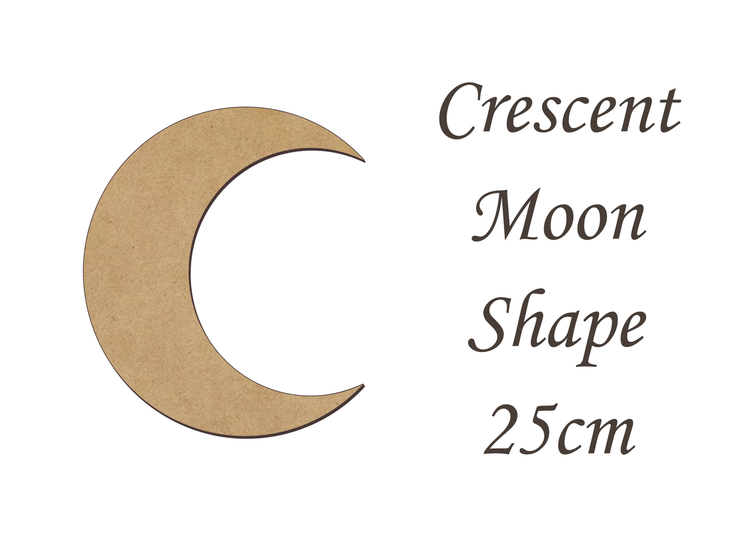 Crescent Moon Shape Card Making or Wall Decor - Many Size - 3mm MDF