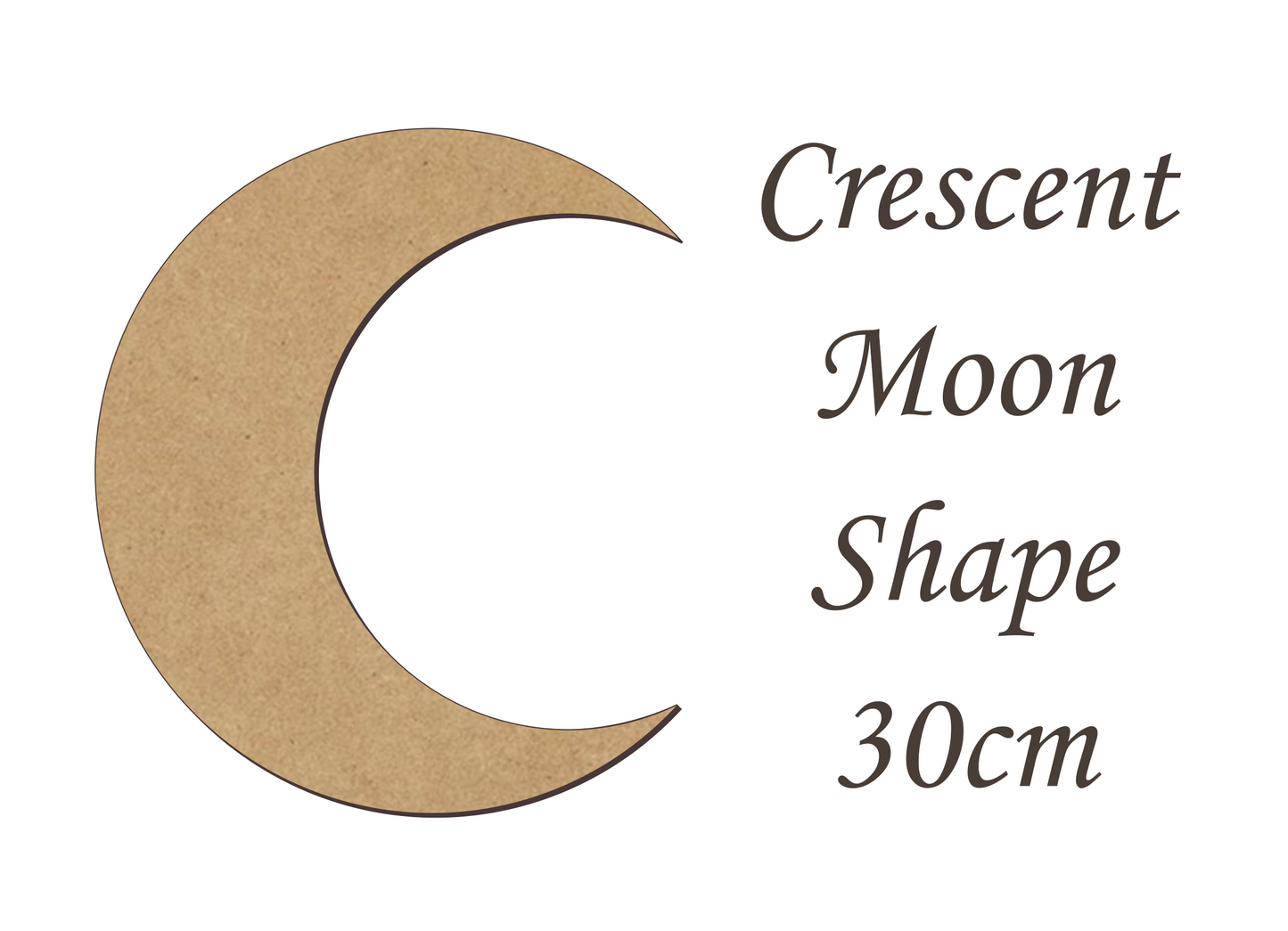 Crescent Moon Shape Card Making or Wall Decor - Many Size - 3mm MDF