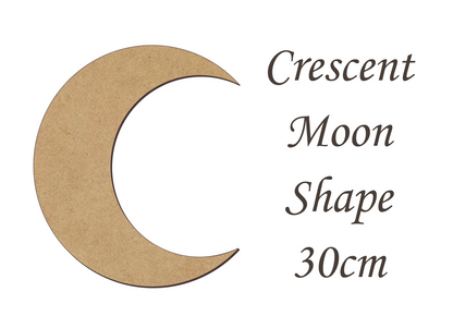 Crescent Moon Shape Card Making or Wall Decor - Many Size - 3mm MDF