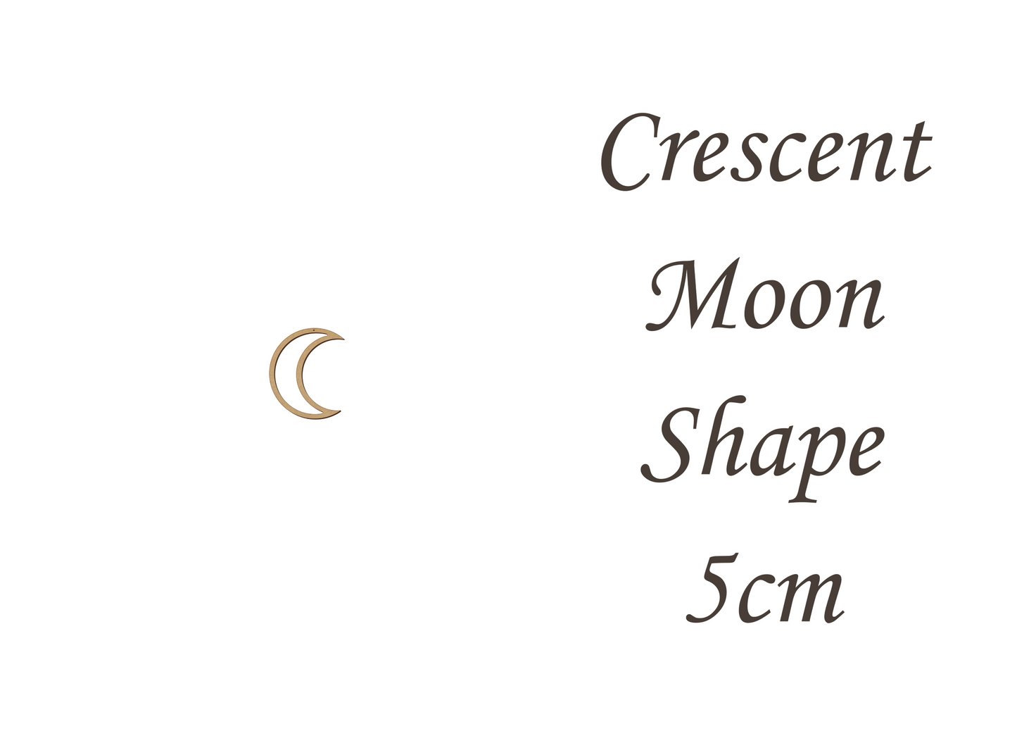 Crescent Moon Empty Middle Shape Card Making or Wall Decor - Many Size - 3mm MDF