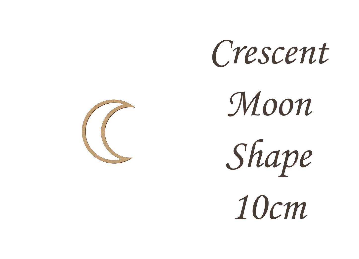 Crescent Moon Empty Middle Shape Card Making or Wall Decor - Many Size - 3mm MDF