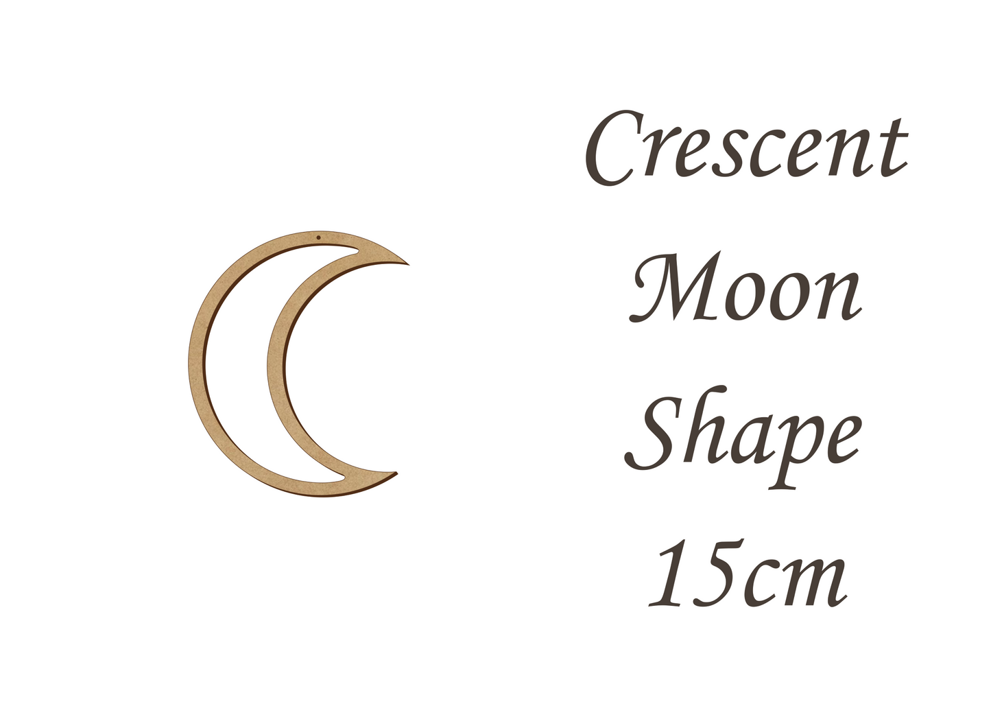 Crescent Moon Empty Middle Shape Card Making or Wall Decor - Many Size - 3mm MDF