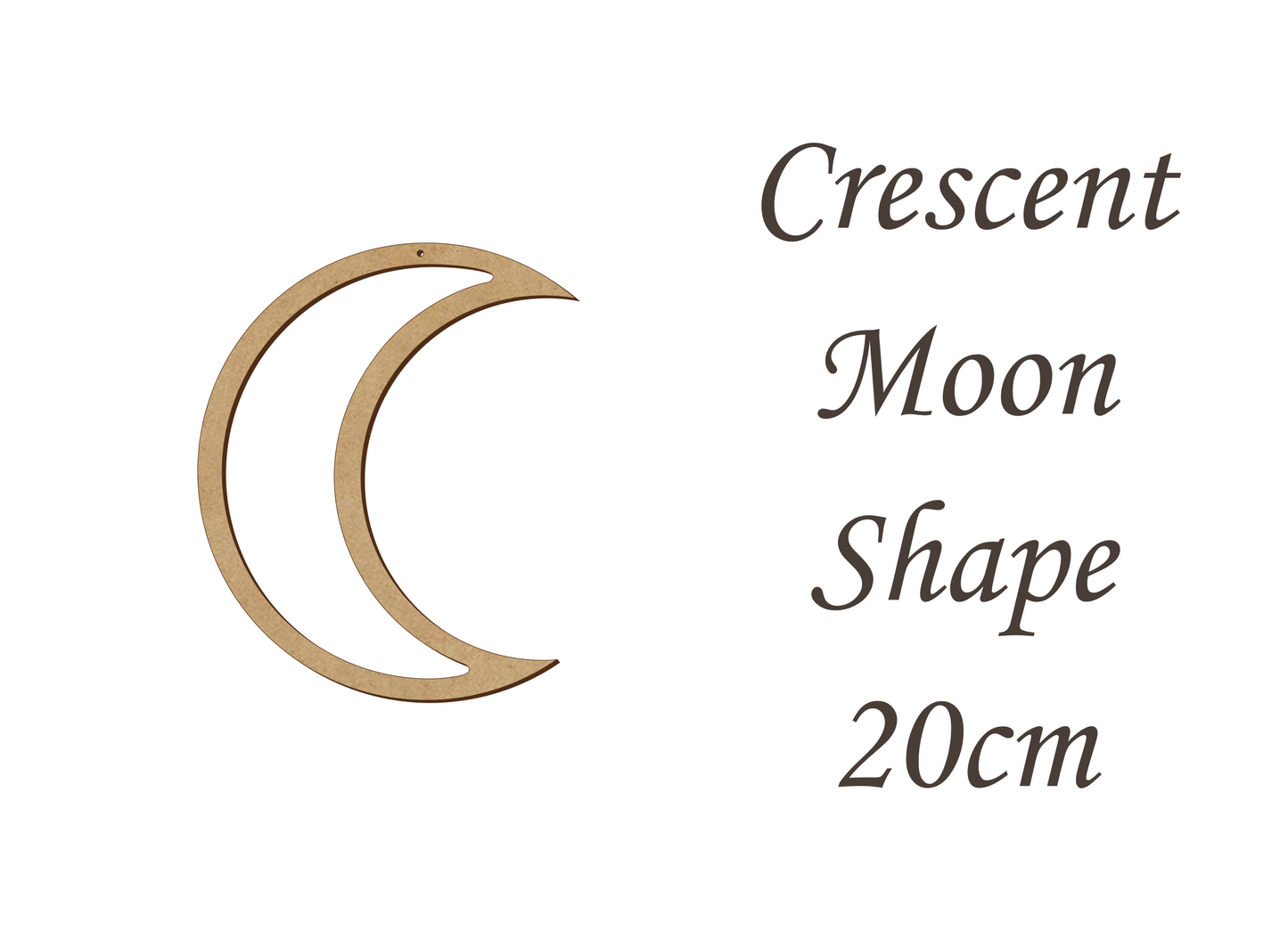 Crescent Moon Empty Middle Shape Card Making or Wall Decor - Many Size - 3mm MDF