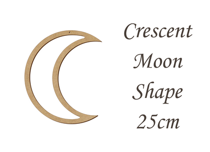 Crescent Moon Empty Middle Shape Card Making or Wall Decor - Many Size - 3mm MDF