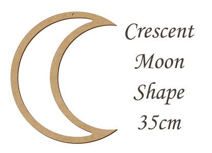 Crescent Moon Empty Middle Shape Card Making or Wall Decor - Many Size - 3mm MDF