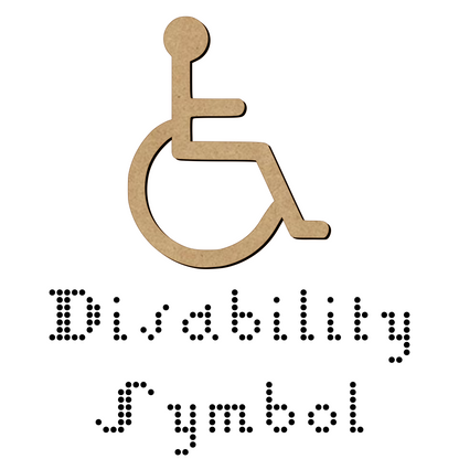 Disability Symbol Wooden Badge Craft Information - 3 Sizes - 3mm MDF