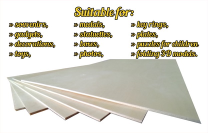 3mm Birch Plywood A4 Ply Sheet Laser B/BB Craft Models Pyrography