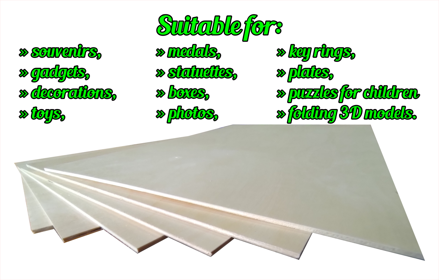 4mm Birch Plywood Laser Safe B/BB Ply sheets 500x300