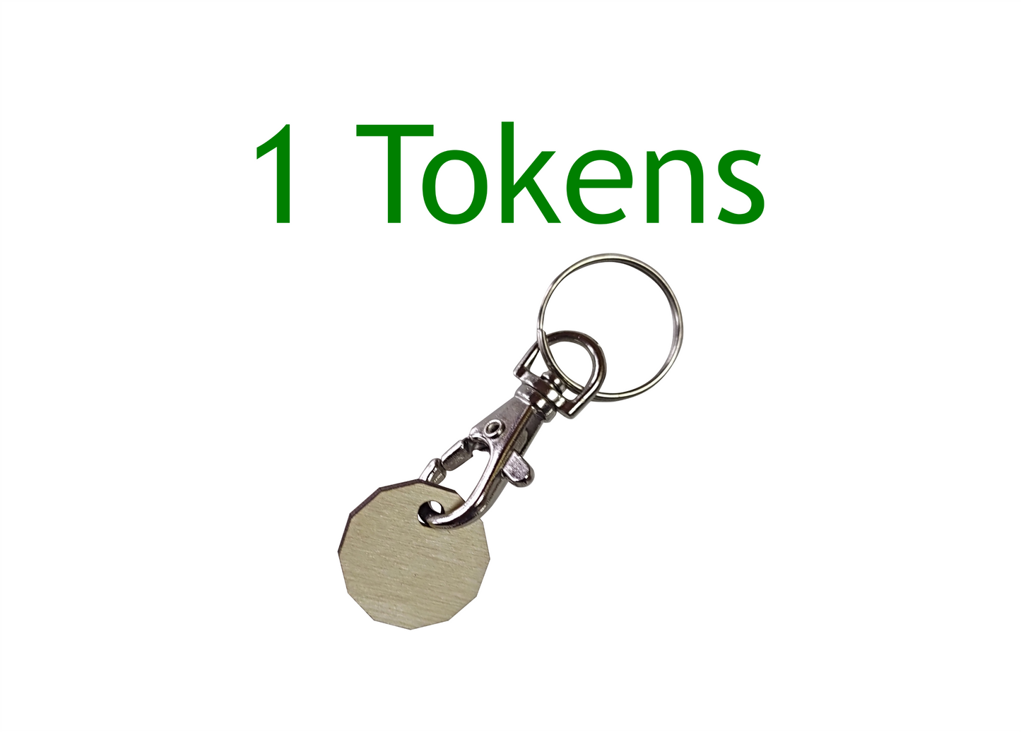 Reusable Shopping Trolley Release Coin, Token with Silver Clasp - Eco-Friendly