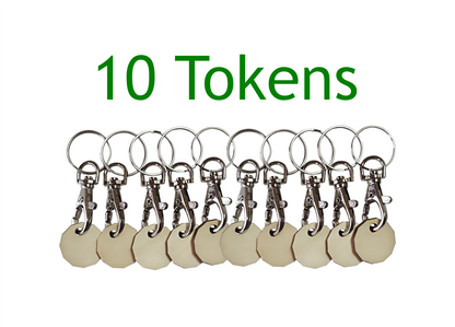 Reusable Shopping Trolley Release Coin, Token with Silver Clasp - Eco-Friendly