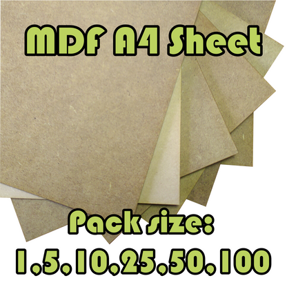 MDF A4 High Quality Wooden Sheets Plain Boards for Laser Cut - Perfect for Craft