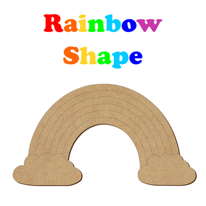 Rainbow + Cloud Craft Shape - Laser Cut - Stay Safe - 3mm MDF