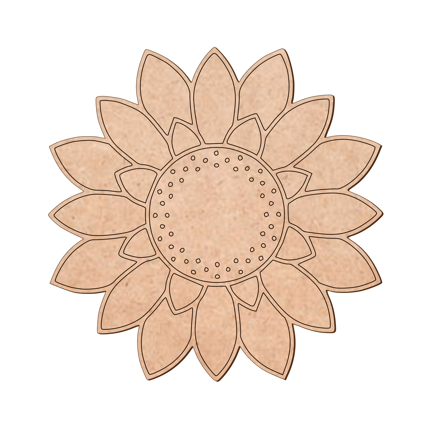 Sunflower Flower Shapes - Size 10cm to 30cm - 3mm MDF