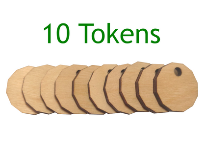 Trolley Token Wooden Release Coin Reusable Token Fob with Hole - Qty Discount