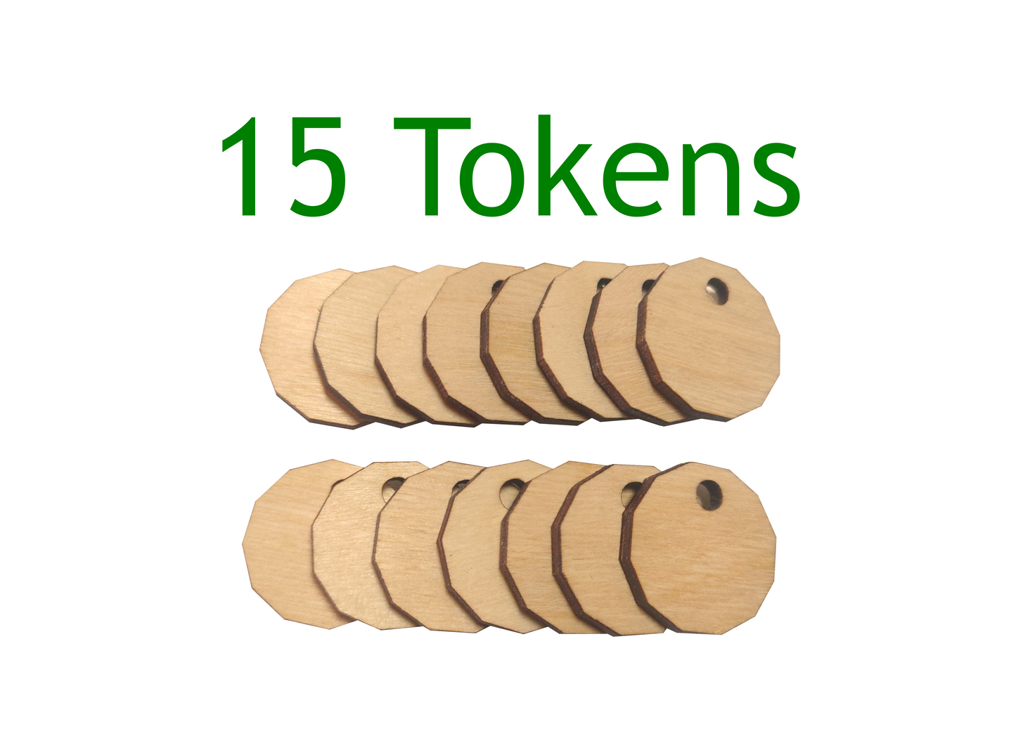 Trolley Token Wooden Release Coin Reusable Token Fob with Hole - Qty Discount