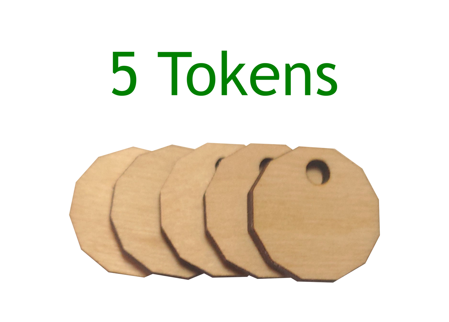 Trolley Token Wooden Release Coin Reusable Token Fob with Hole - Qty Discount