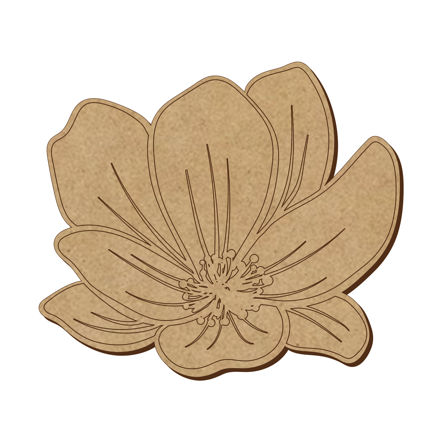 Mongolia Flower Shapes - Size 10cm to 30cm - 3mm MDF