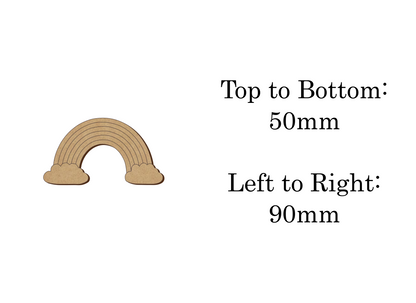 Rainbow + Cloud Craft Shape - Laser Cut - Stay Safe - 3mm MDF